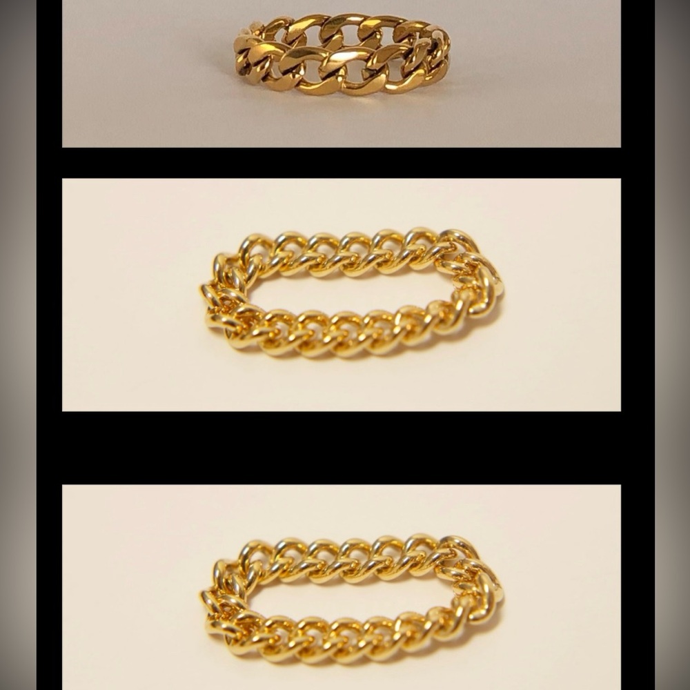 Cuban Chain Ring Set of 3